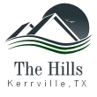 Image of rolling hills with the words Kerrville Texas